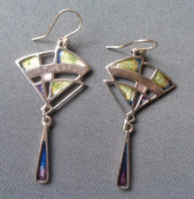 Pat Cheney Enamel Earrings