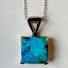 14k White Gold Boulder Opal