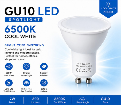 Gu10 led bulbs - cool, white