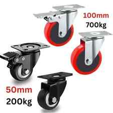 Swivel Castor 50-100mm Heavy Duty Wheels Trolley Furniture Casters Upto 700kg