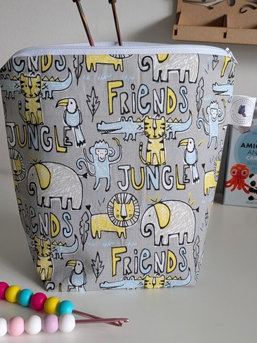 Zoo animals zipped project bag - animals,