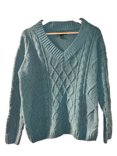 Women's Teal Green Cable Knit