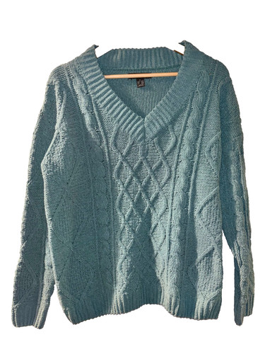 Women teal green cable knit - women's,