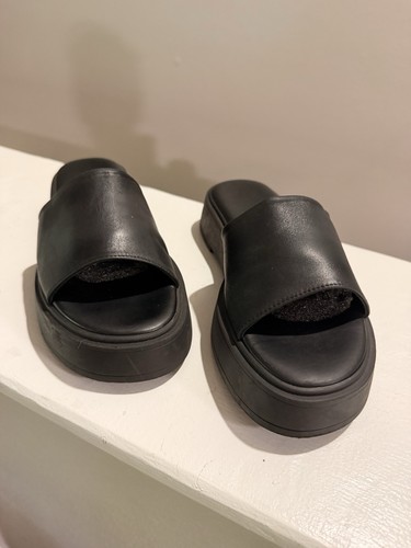 Kouros black leather slides - leather,