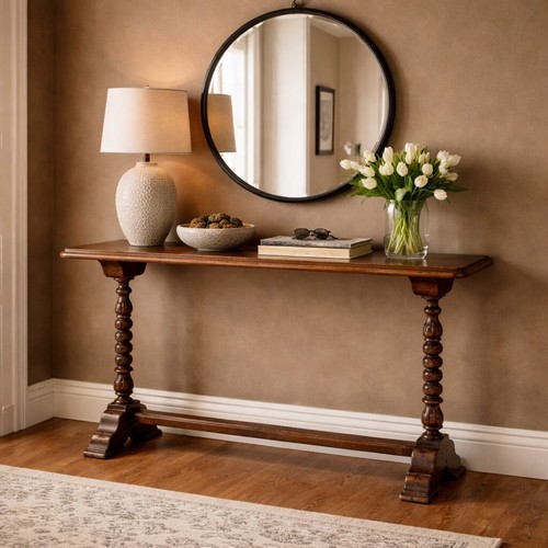 Antique console walnut painted - antique,