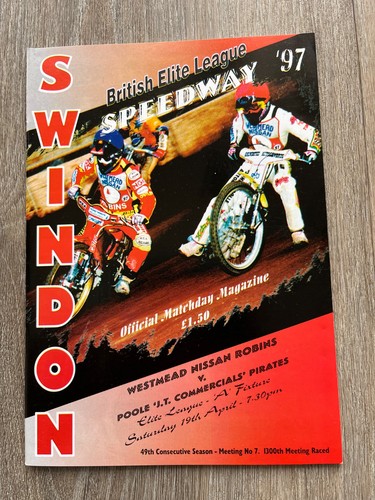 Swindon speedway programme - speedway,
