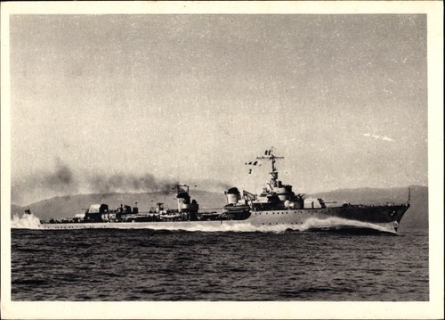 Postcard french warship - postcard,