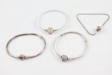 Pandora Sterling Silver Bracelets Stone Set Clasp Star Clasp Ball Clasp x 4
