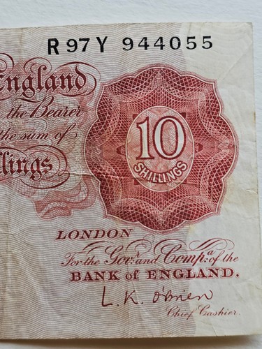 Vintage bank england ten - vintage, of