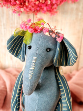 Easy Elephant Sewing PATTERN Jointed Soft Toy Photo Tutorial by My Fabric Heaven