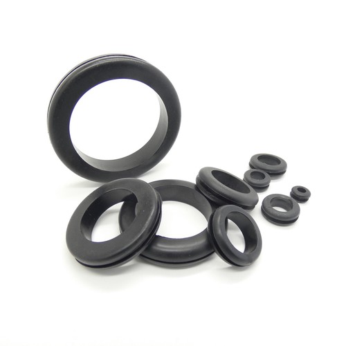 Open grommets black rubber 6mm - rubber,