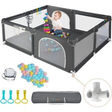 COMOMY Extra Large Baby Playpen 200x180x66cm with Activity Center, Non-Slip Base