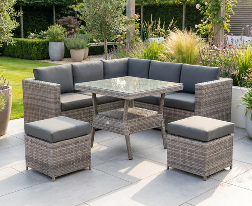Luxury grey rattan corner sofa - luxury,