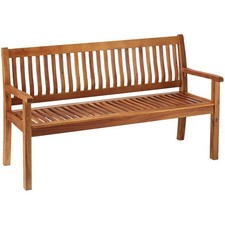 Acacia 3 Seater Wooden Bench Water Resistant Outdoor Furniture Garden Patio