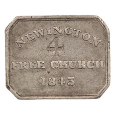 1843 SCOTLAND SCOTTISH NEWINGTON FREE CHURCH LEAD COMMUNION TOKEN