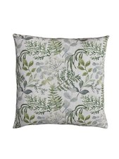 Green & Grey Floral Linen Cushion/Scatter Cover 16" 18" 20" 22" 24"