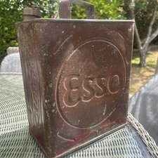Vintage 1935 Vintage Esso Circle 2 Gallon Oil Can Petrol Mancave Automobilia