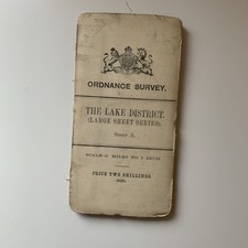 Vintage Ordnance Survey map The Lake District early 20th century Sheet 5