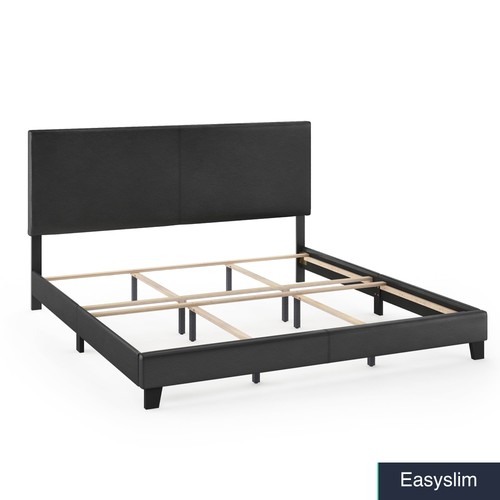 King platform bed black - bed,, pu