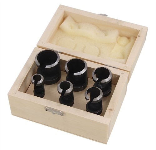 6pc wood plug hole cutter - cutter, set