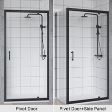 Matt Black Pivot Door Shower