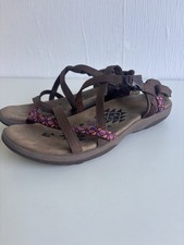 Skechers Reggae Sandals Women's Size 11 Chocolate Brown Slim Vacay Strappy Shoes