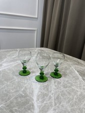 Set 3 Green Stem Shot Glasses