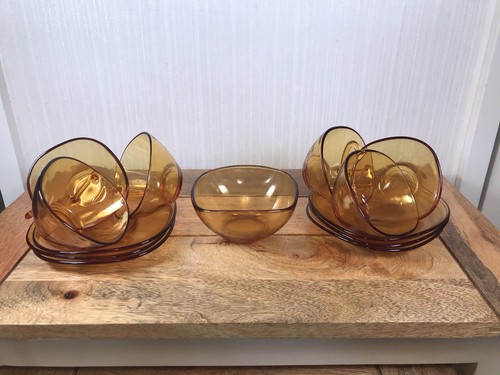 Vintage vereco france amber - 6x,