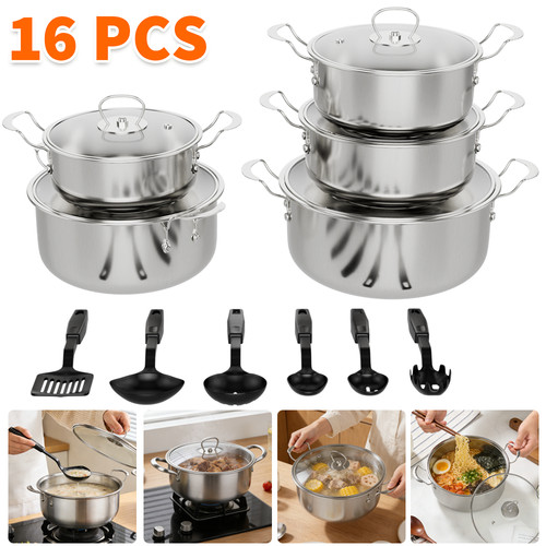 16pcs stainless steel - stainless,