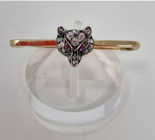 Vintage victorian fox brooch - victorian,