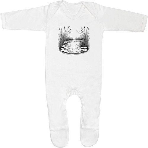 Garden pond baby romper - 'garden, pond'
