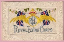 NON TOPOGRAPHICAL POSTCARD WWI SILK POSTCARD RFC ROYAL FLYING CORPS UNION JACK