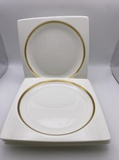 4 X Wedgwood Plato Gold Square Tea Plates 2nds