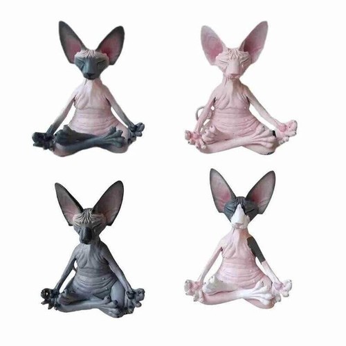Meditating sphynx cat statue - sphynx,