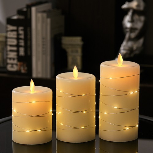 Set flickering led pillar - flickering,