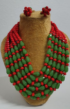Bold Red & Green Beaded