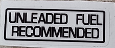 Unleaded Fuel Sticker Suitable