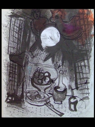 Chagall brown still life - brown,