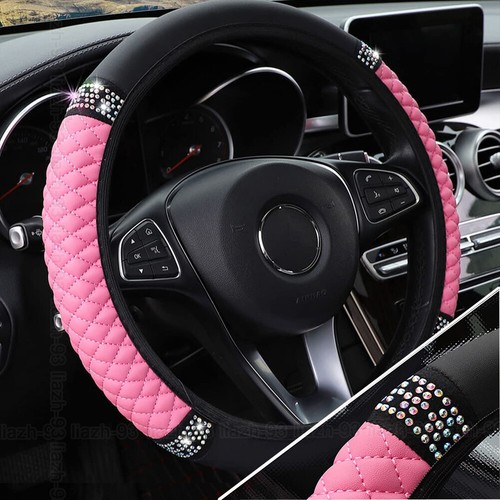 Pink leather diamond - pink, pu