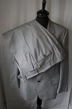 Vtg Michael Stewart Prince Wales check 2 piece suit XL 46R W 40 L 31 mod revival