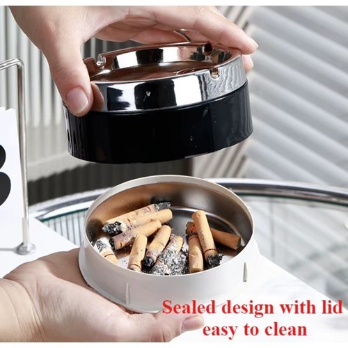 Stainless steel ashtray with - stainless,