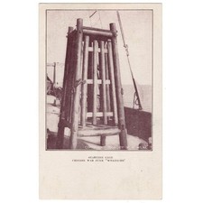 Chinese War Junk 'Whang-Ho' Starving Cage Shipping Postcard Unused