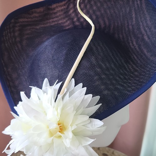 Navy blue women wide brim - wide,