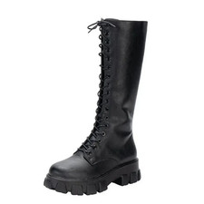 Women'S Mid Calf Boots, Padded Shoes Knee High Sneakers Punk Style Casual shoes