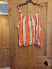 Ladies Orange Striped Shirred
