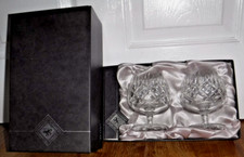 Edinburgh Crystal Set Of Two Brandy Balloons Glasses In Original Box ~ Excellent
