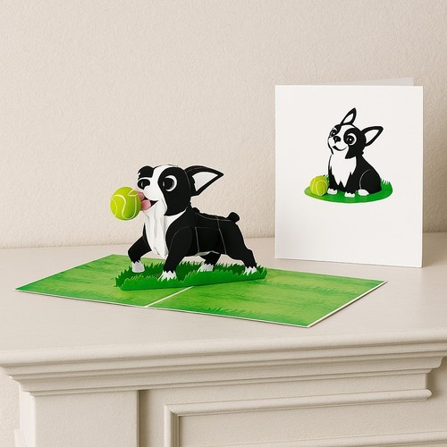 Handmade pop card dog - pop, up