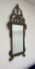 Vintage Bevelled Edge Mirror With Brass Effect Resin Frame