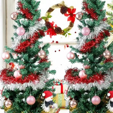 30M Tinsel Chunky Christmas Tree Decoration Home Ribbon Garland Xmas Colorful UK