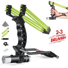 Catapult Powerful Hunting Metal Slingshot High Velocity 100 Ammo Hunting W/laser